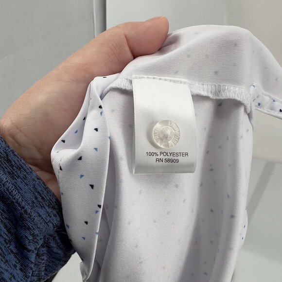 Roundtree & Yorke Performance XLT Extra Large Tall Men's Polo Shirt White/Blue D - Picture 5 of 6